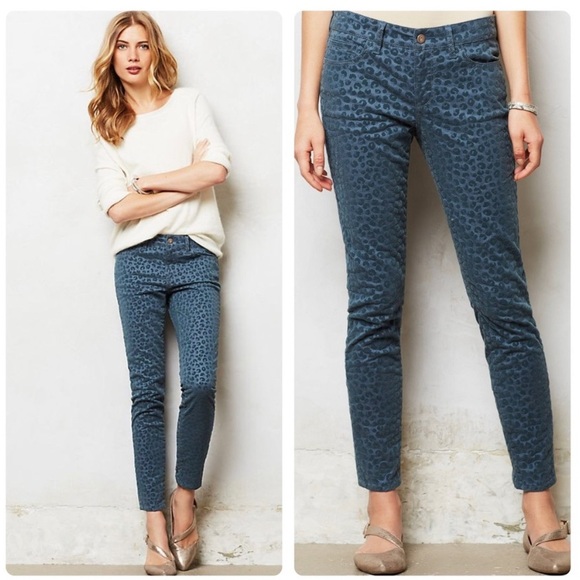 Pilcro and the Letterpress Denim - Pilcro Stet Flocked Velvet Leopard Print Jeans